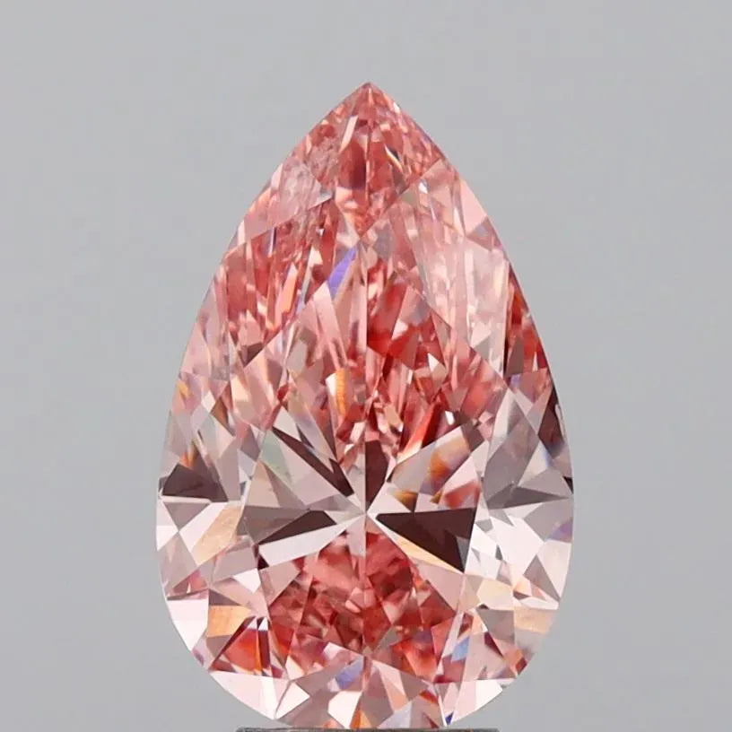 5.00ct Pear Lab Grown Diamond (Colour Fancy Vivid Pink, Clarity VS2, IGI Certified)