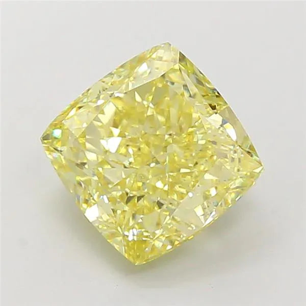 4.00ct Cushion modified Lab Grown Diamond (Colour Fancy Intense Yellow, Clarity VS1, IGI Certified)