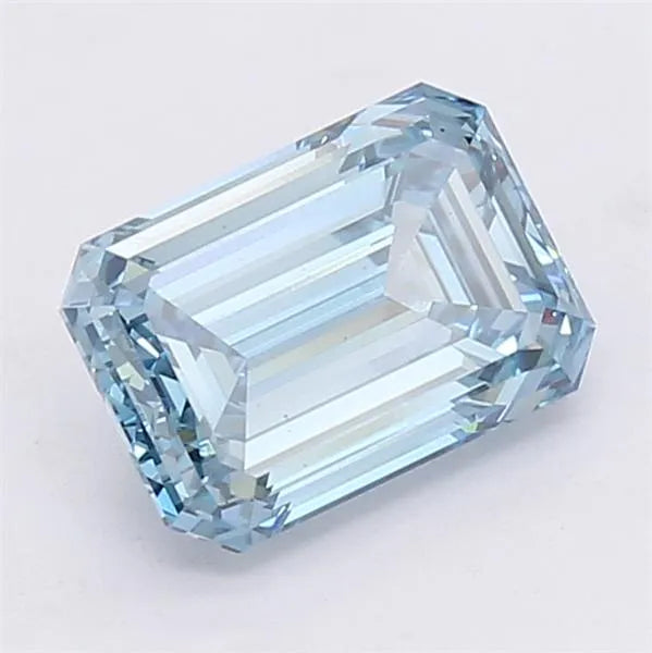 2.68ct Emerald Lab Grown Diamond (Colour Fancy Vivid Blue, Clarity VS1, IGI Certified)