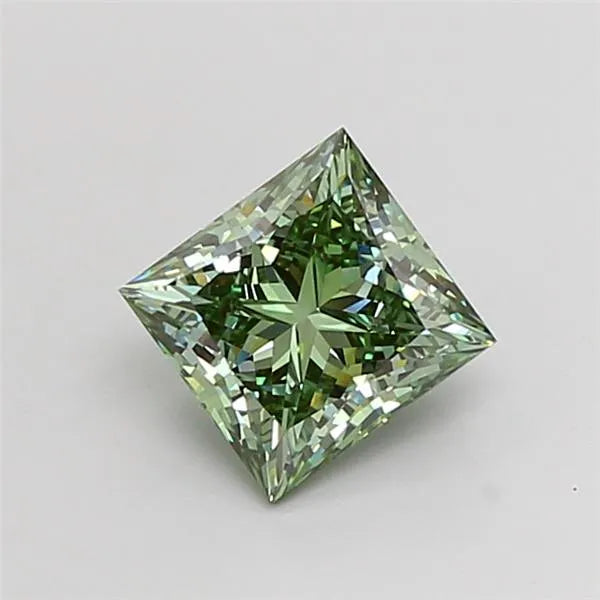 2.02ct Princess Lab Grown Diamond (Colour Fancy Vivid Green, Clarity VVS2, IGI Certified)