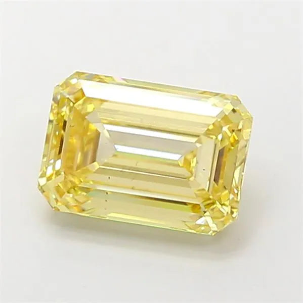 3.01ct Emerald Lab Grown Diamond (Colour Fancy Yellow, Clarity VS2, IGI Certified)