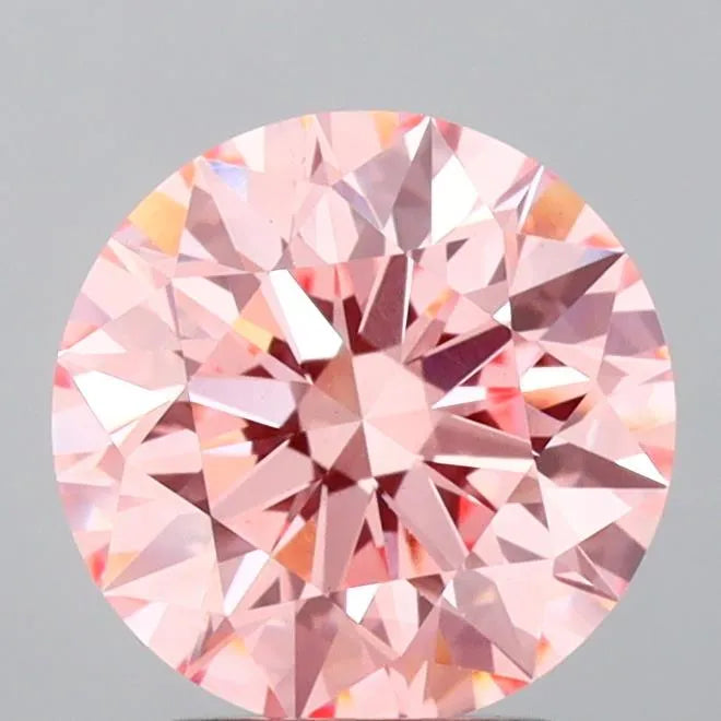 2.57ct Round Lab Grown Diamond (Colour Fancy Vivid Pink, Clarity VS1, Cut ID, IGI Certified)