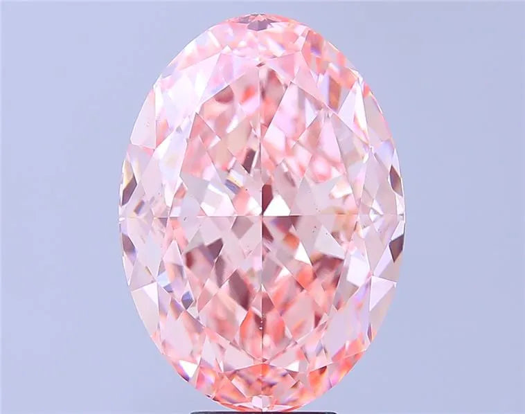 11.07ct Oval Lab Grown Diamond (Colour Fancy Vivid Pink, Clarity VS2, IGI Certified)