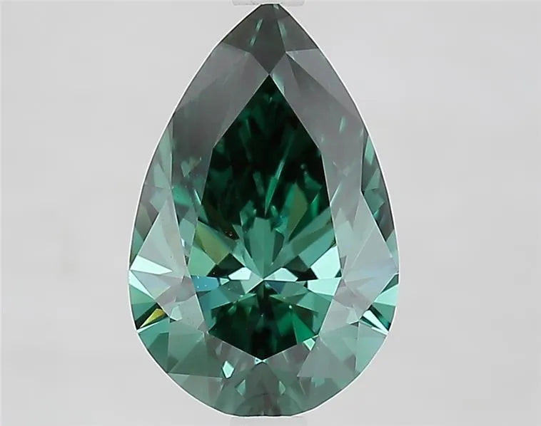 2.48ct Pear Lab Grown Diamond (Colour Fancy Vivid Green, Clarity VS1, IGI Certified)