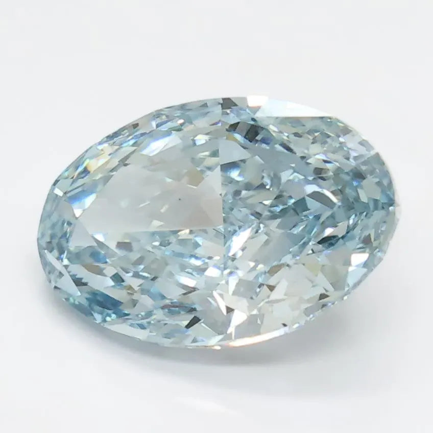 3.26ct Oval Lab Grown Diamond (Colour Fancy Intense Green Blue, Clarity VS1, IGI Certified)