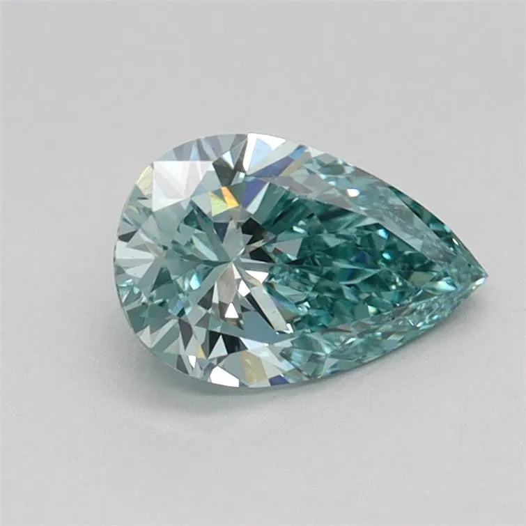 0.58ct Pear Lab Grown Diamond (Colour Fancy Vivid Blue Green, Clarity VS1, IGI Certified)
