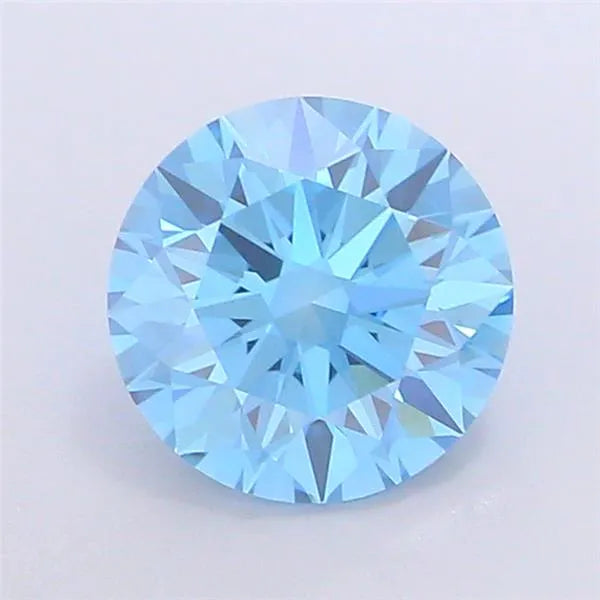 2.27ct Round Lab Grown Diamond (Colour Fancy Vivid Blue, Clarity VVS2, Cut ID, IGI Certified)