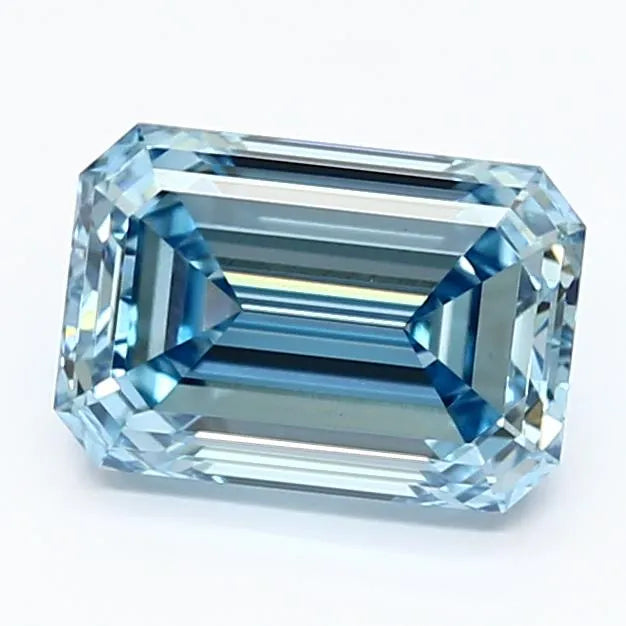 2.09ct Emerald Lab Grown Diamond (Colour Fancy Vivid Blue, Clarity VVS2, IGI Certified)