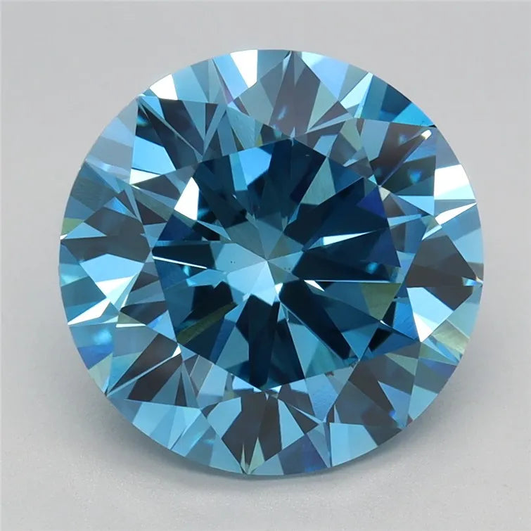 4.04ct Round Lab Grown Diamond (Colour Fancy Vivid Blue, Clarity VVS2, Cut ID, IGI Certified)