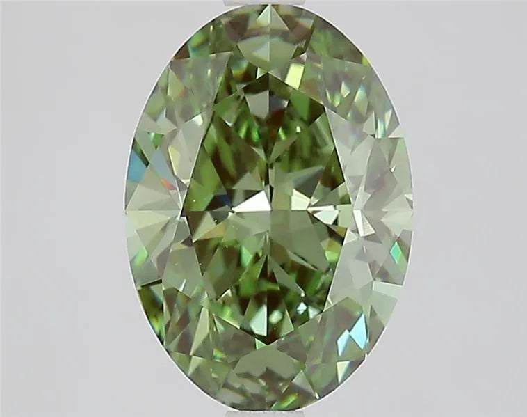 2.27ct Oval Lab Grown Diamond (Colour Fancy Vivid Green, Clarity VVS2, IGI Certified)