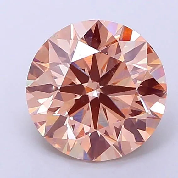 3.51ct Round Lab Grown Diamond (Colour Fancy Intense Orange Pink, Clarity VS1, Cut ID, IGI Certified)