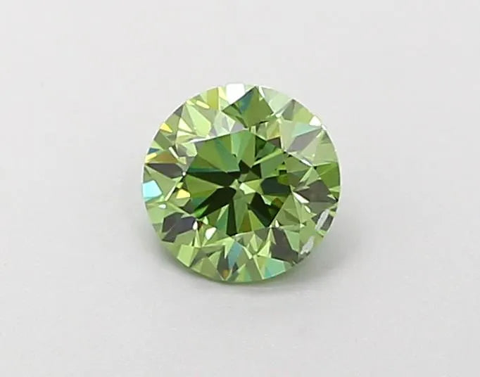 0.50ct Round Lab Grown Diamond (Colour Fancy Vivid Green, Clarity VVS2, Cut EX, IGI Certified)