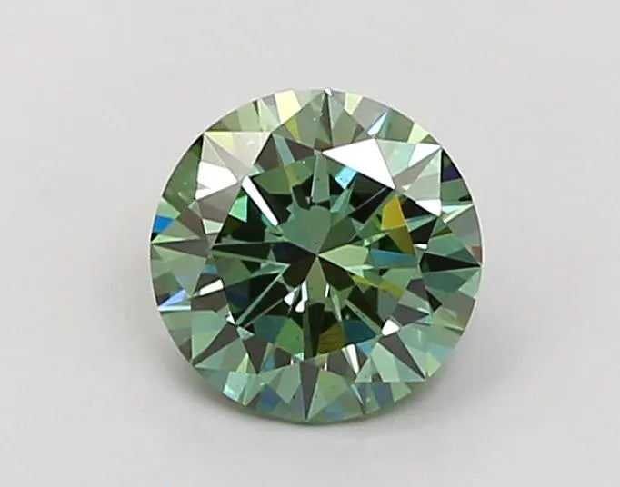 1.51ct Round Lab Grown Diamond (Colour Fancy Vivid Green, Clarity VS2, Cut EX, IGI Certified)