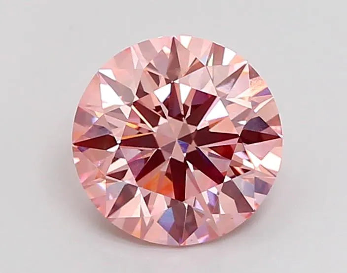 3.31ct Round Lab Grown Diamond (Colour Fancy Vivid Pink, Clarity VS1, Cut ID, IGI Certified)