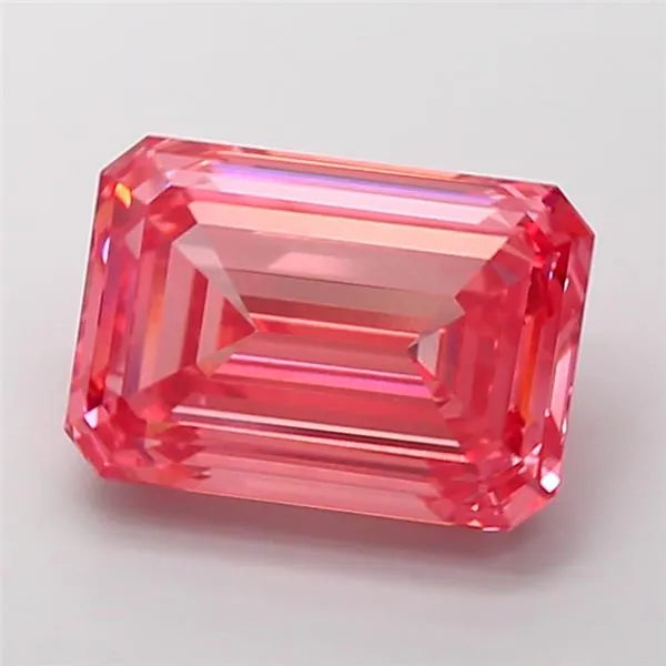8.11ct Emerald Lab Grown Diamond (Colour Fancy Vivid Pink, Clarity VVS2, IGI Certified)