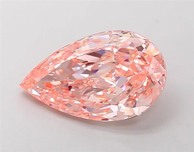 4.56ct Pear Lab Grown Diamond (Colour Fancy Vivid Pink, Clarity VVS2, IGI Certified)