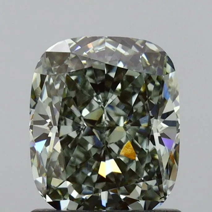 1.04ct Cushion modified Lab Grown Diamond (Colour Fancy Green, Clarity VVS2, IGI Certified)