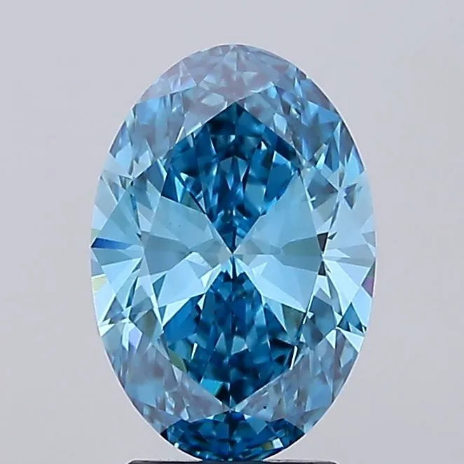 2.62ct Oval Lab Grown Diamond (Colour Fancy Vivid Blue, Clarity VS1, IGI Certified)