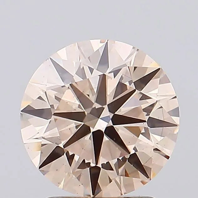 2.09ct Round Lab Grown Diamond (Colour Light Pinkish Brown, Clarity VS1, Cut ID, IGI Certified)