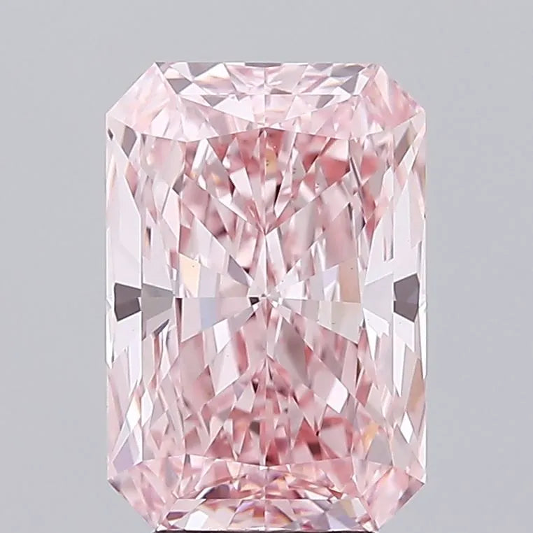 4.05ct Radiant Lab Grown Diamond (Colour Fancy Vivid Pink, Clarity VS1, IGI Certified)