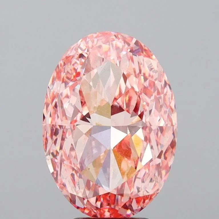 7.03ct Oval Lab Grown Diamond (Colour Fancy Vivid Pink, Clarity VS1, IGI Certified)