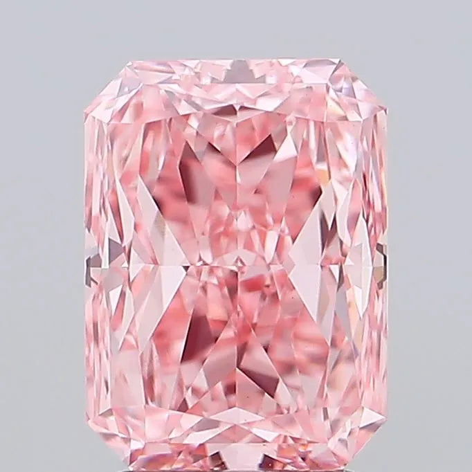 2.55ct Radiant Lab Grown Diamond (Colour Fancy Vivid Pink, Clarity VVS2, IGI Certified)
