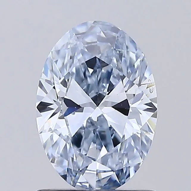 1.06ct Oval Lab Grown Diamond (Colour Fancy Blue, Clarity VS2, IGI Certified)