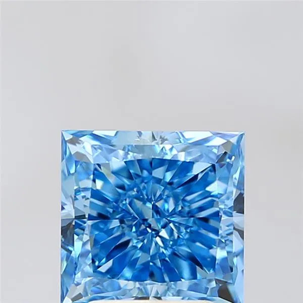 2.86ct Princess Lab Grown Diamond (Colour Fancy Vivid Blue, Clarity VVS2, IGI Certified)