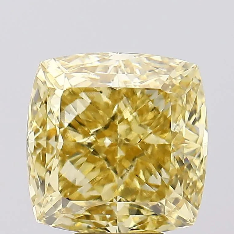 7.11ct Cushion modified Lab Grown Diamond (Colour Fancy Intense Yellow, Clarity VVS2, IGI Certified)