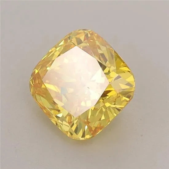 0.78ct Cushion brilliant Lab Grown Diamond (Colour Fancy Vivid Yellow, Clarity VS2, IGI Certified)