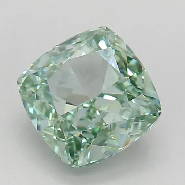 1.08ct Cushion modified Lab Grown Diamond (Colour Fancy Vivid Green, Clarity VVS1, IGI Certified)