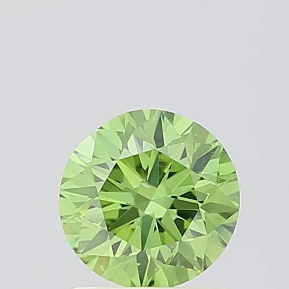 1.00ct Round Lab Grown Diamond (Colour Fancy Vivid Green, Clarity SI1, Cut VG, IGI Certified)
