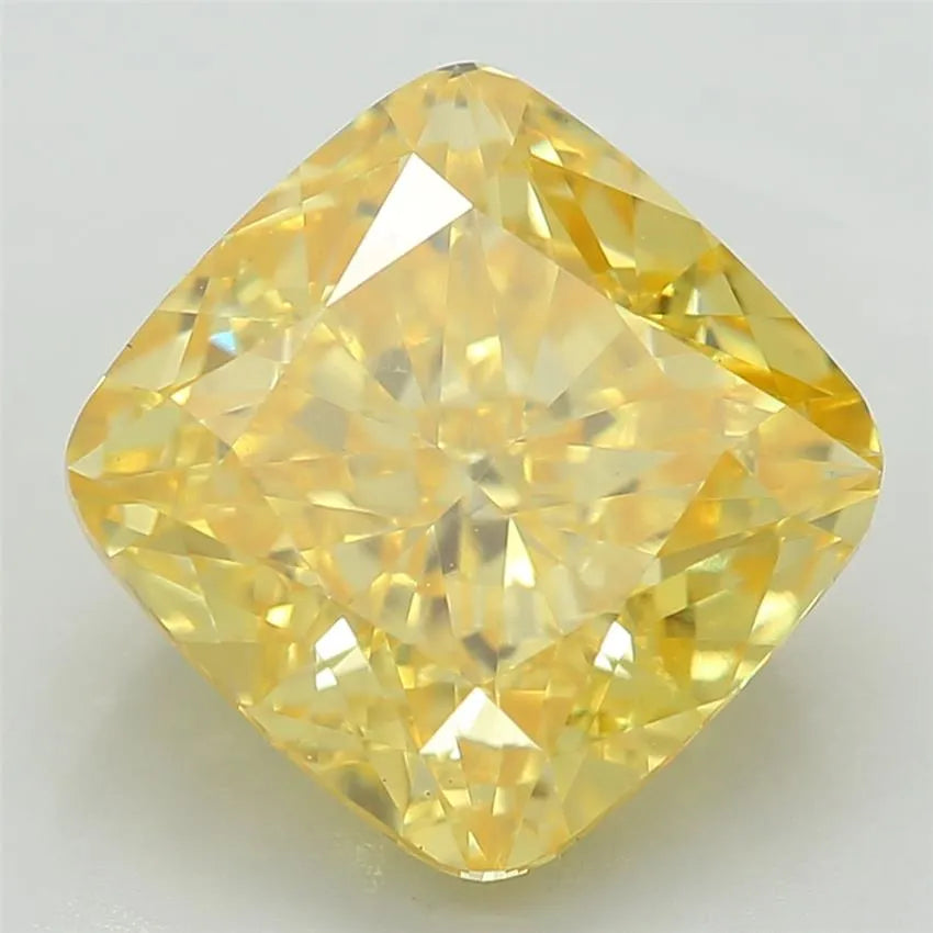 2.80ct Cushion modified Lab Grown Diamond (Colour Fancy Vivid Yellow, Clarity VS1, IGI Certified)