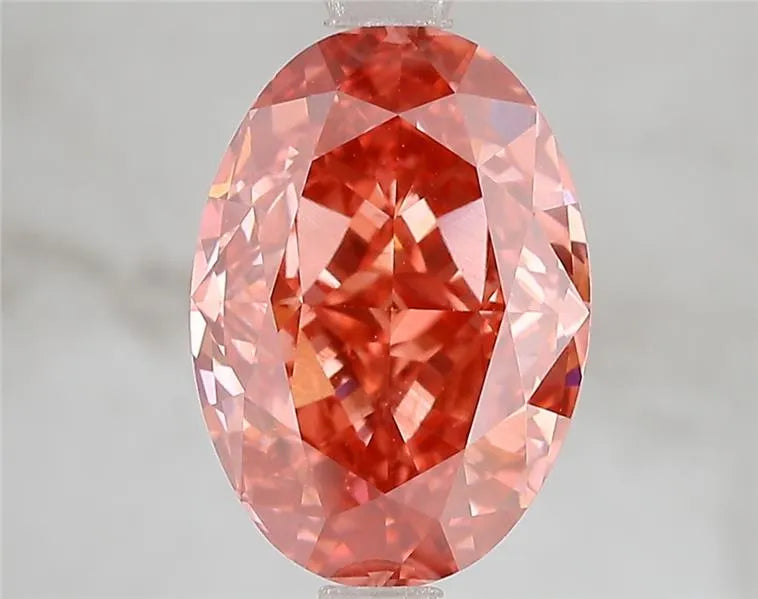 4.55ct Oval Lab Grown Diamond (Colour Fancy Vivid Pink, Clarity VS2, IGI Certified)