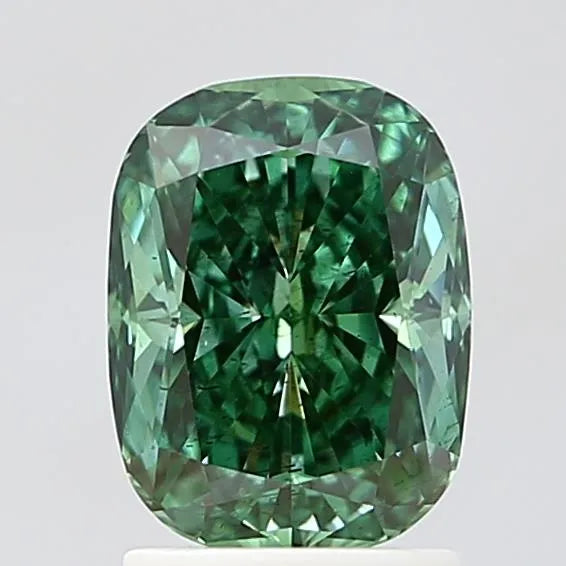 2.02ct Cushion modified Lab Grown Diamond (Colour Fancy Vivid Green, Clarity SI2, IGI Certified)