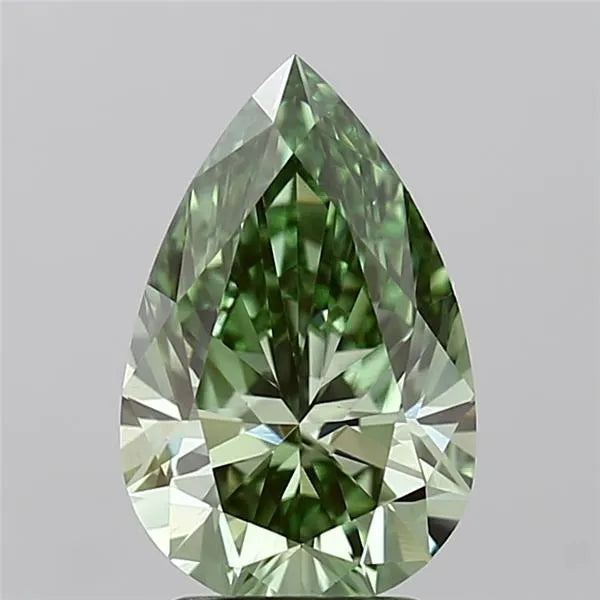 2.60ct Pear Lab Grown Diamond (Colour Fancy Vivid Green, Clarity VS1, IGI Certified)