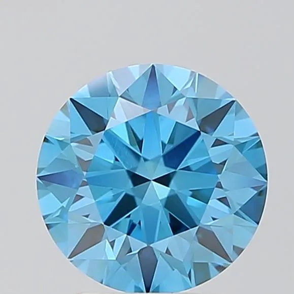 2.05ct Round Lab Grown Diamond (Colour Fancy Vivid Blue, Clarity VVS2, Cut ID, IGI Certified)