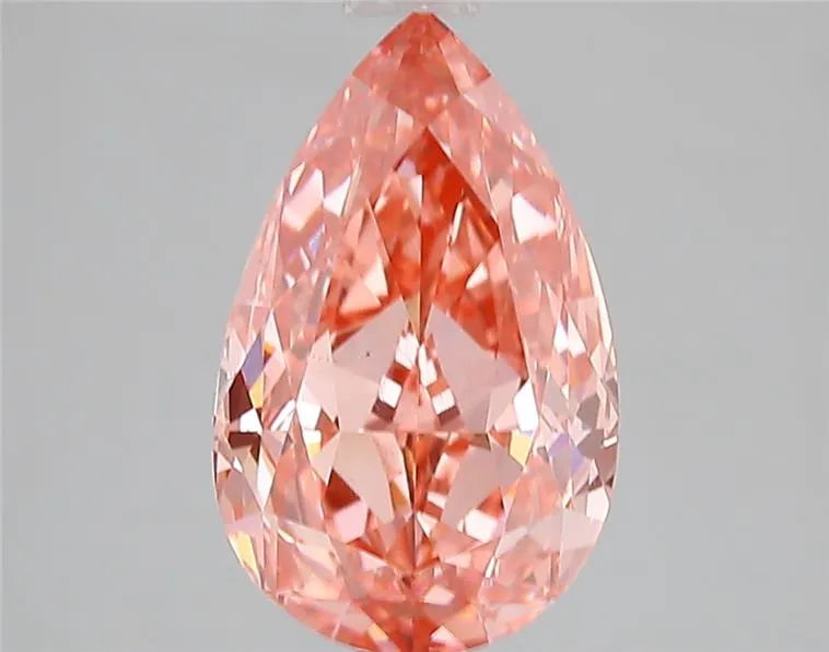 3.06ct Pear Lab Grown Diamond (Colour Fancy Vivid Pink, Clarity VS1, IGI Certified)
