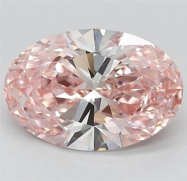 3.82ct Oval Lab Grown Diamond (Colour Fancy Vivid Pink, Clarity IF, Cut EX, IGI Certified)