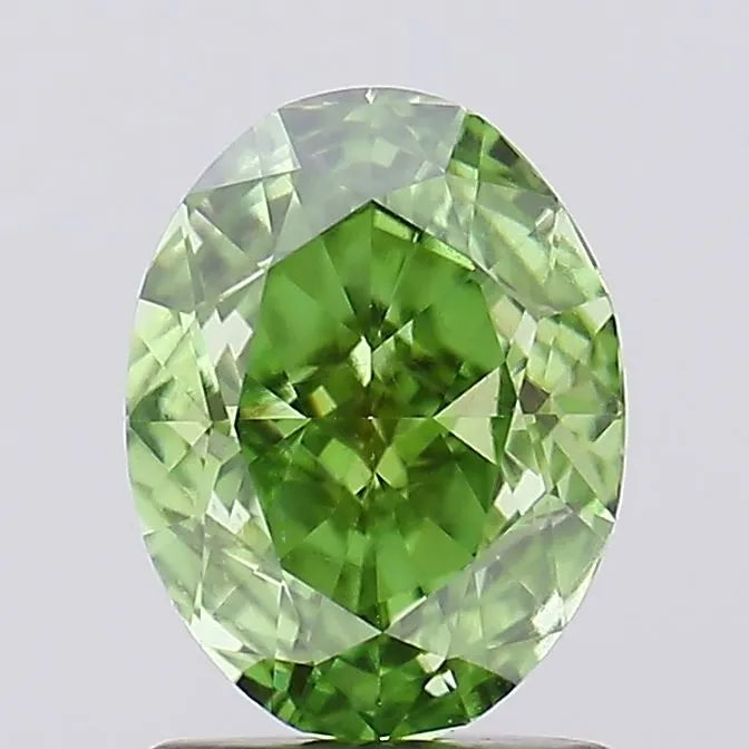 1.55ct Oval Lab Grown Diamond (Colour Fancy Vivid Green, Clarity VVS1, IGI Certified)