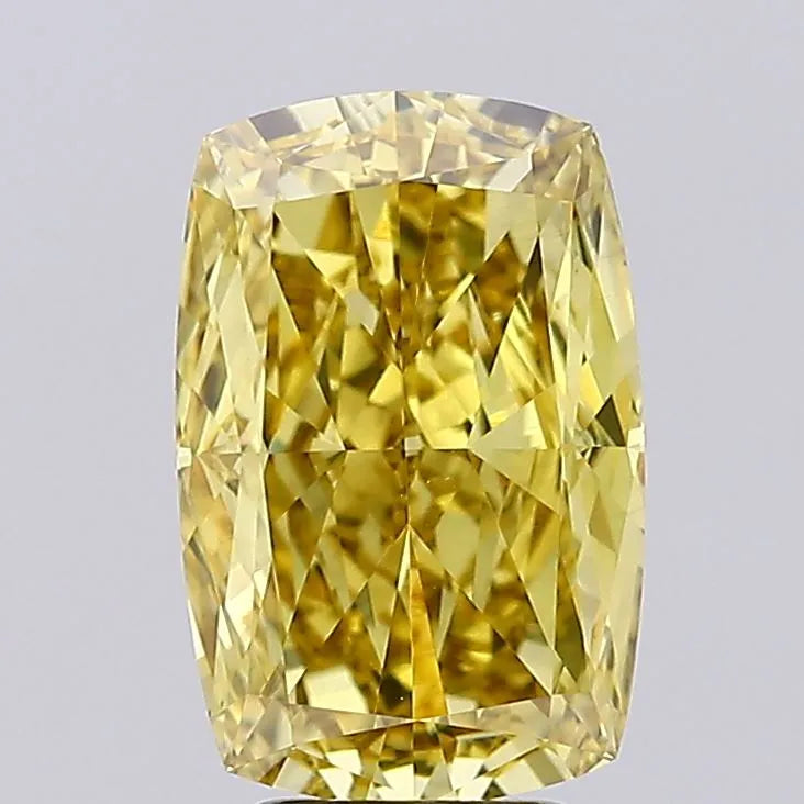 4.02ct Cushion modified Lab Grown Diamond (Colour Fancy Vivid Yellow, Clarity VVS2, IGI Certified)