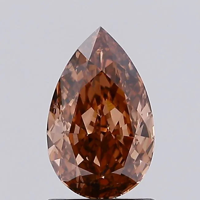 1.24ct Pear Lab Grown Diamond (Colour Fancy Brown, Clarity VVS1, IGI Certified)