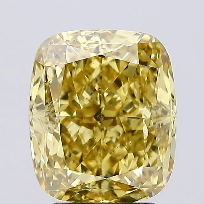 3.60ct Cushion modified Lab Grown Diamond (Colour Fancy Vivid Yellow, Clarity SI1, IGI Certified)