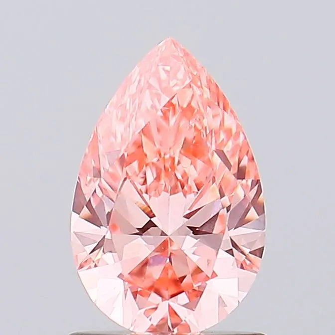 1.00ct Pear Lab Grown Diamond (Colour Fancy Vivid Pink, Clarity VS1, IGI Certified)