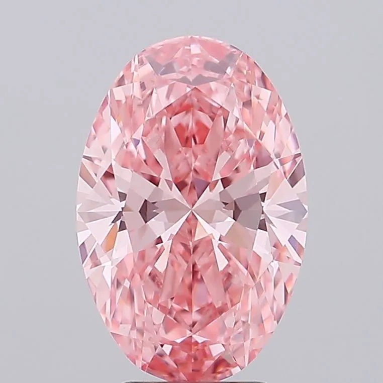 4.09ct Oval Lab Grown Diamond (Colour Fancy Vivid Pink, Clarity VVS2, IGI Certified)