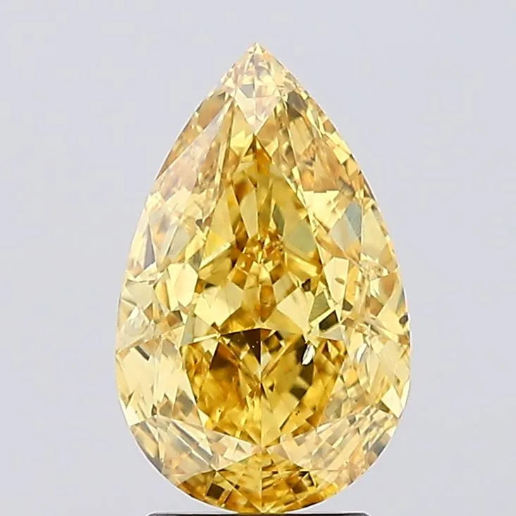 3.05ct Pear Lab Grown Diamond (Colour Fancy Vivid Yellow, Clarity SI1, IGI Certified)
