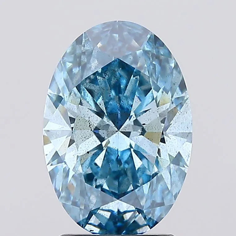 2.09ct Oval Lab Grown Diamond (Colour Fancy Vivid Blue, Clarity VS2, Cut EX, Uncertified)