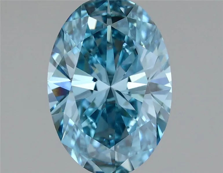 1.38ct Oval Lab Grown Diamond (Colour Fancy Vivid Blue, Clarity VVS2, IGI Certified)