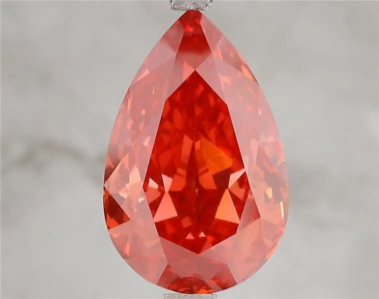 5.04ct Pear Lab Grown Diamond (Colour Fancy Vivid Red, Clarity VS1, IGI Certified)
