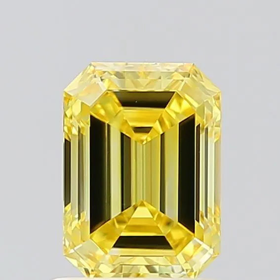1.03ct Emerald Lab Grown Diamond (Colour Fancy Vivid Yellow, Clarity IF, IGI Certified)